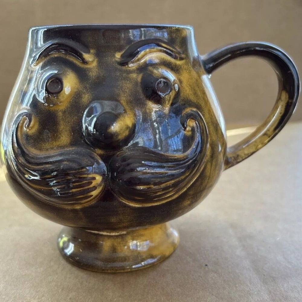 Vintage Head jug shaving mug Pottery Man's head‎ USA